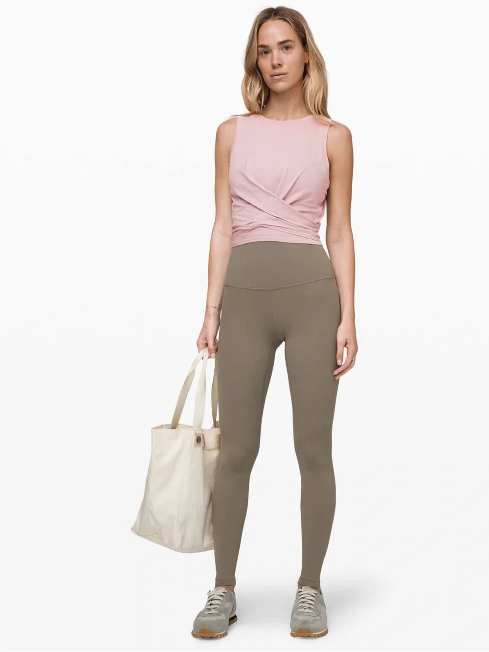Lululemon Time To Restore Tie Tank Top in Smoky Blush Pink, Women’s size 6